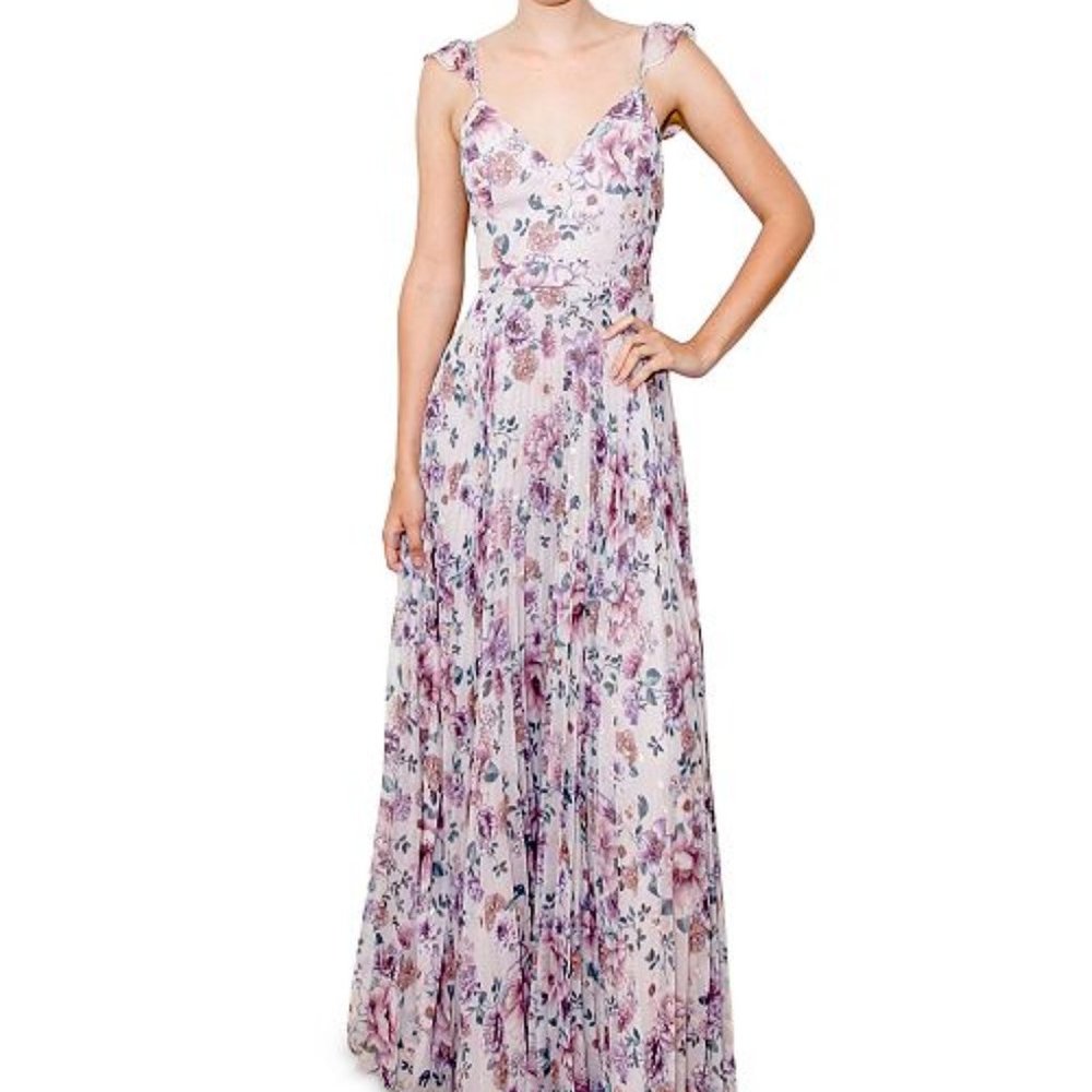 Crystal Doll  Pleated Floral Gown